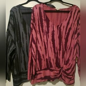 Terra & Sky Brushed Twist Knot Top Set of 2